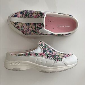 Easy Spirit Women's Traveltime593 Mule Size 6 White Leather Floral Print